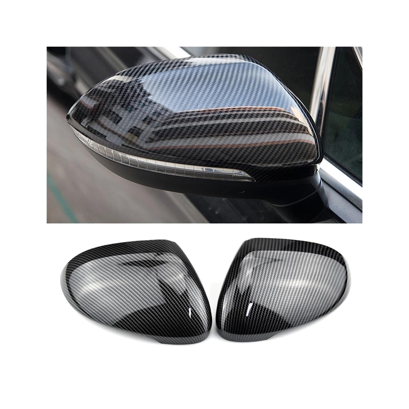 Seite Spiegel Kappen 2PCS Für Passat B8 2015-2020 Für Arteon 2016-2020 Auto Rückspiegel Abdeckung Rückspiegelkappe(Carbon Look) von KWAYA