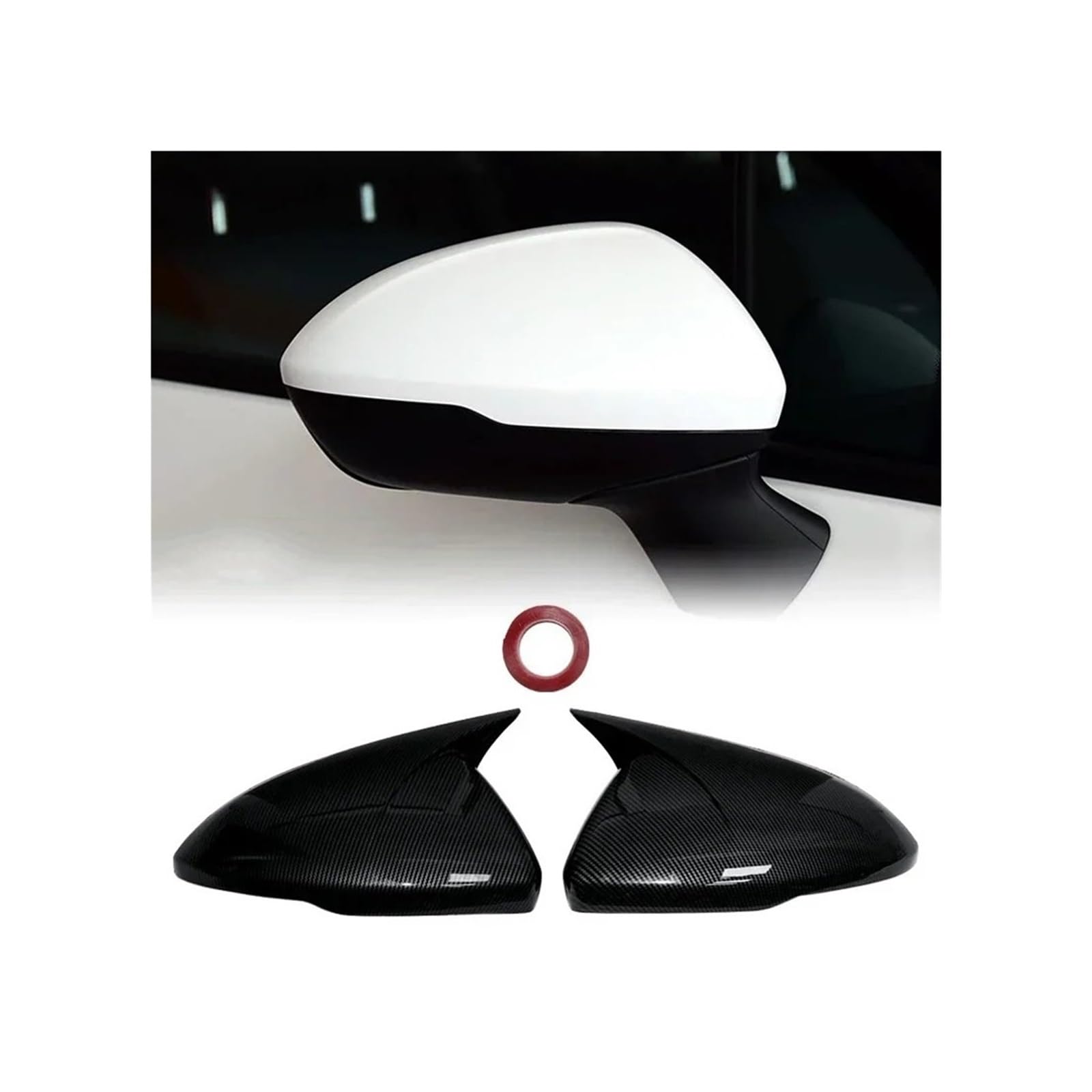 Seite Spiegel Kappen 2Pcs Für Cruze 2016 2017 2018 2019 Auto Rück Seite Spiegel Abdeckung Flügel Kappe Rückspiegelkappe(Carbon Look) von KWAYA