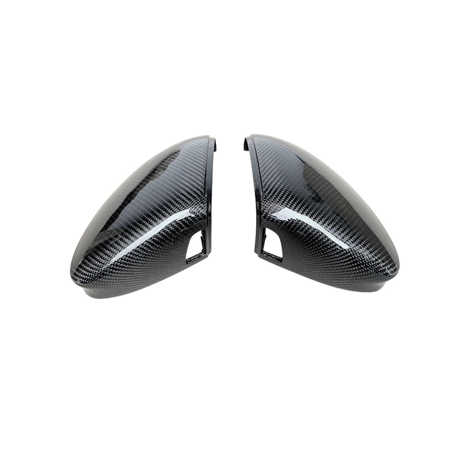 Seite Spiegel Kappen 2Pcs Für Golf MK8 VIII 8 2020 2021 2022 Auto Seite Spiegel Abdeckungen Kappen Glänzend Schwarz Carbon Look Rückspiegelkappe(with Side Assist-1) von KWAYA