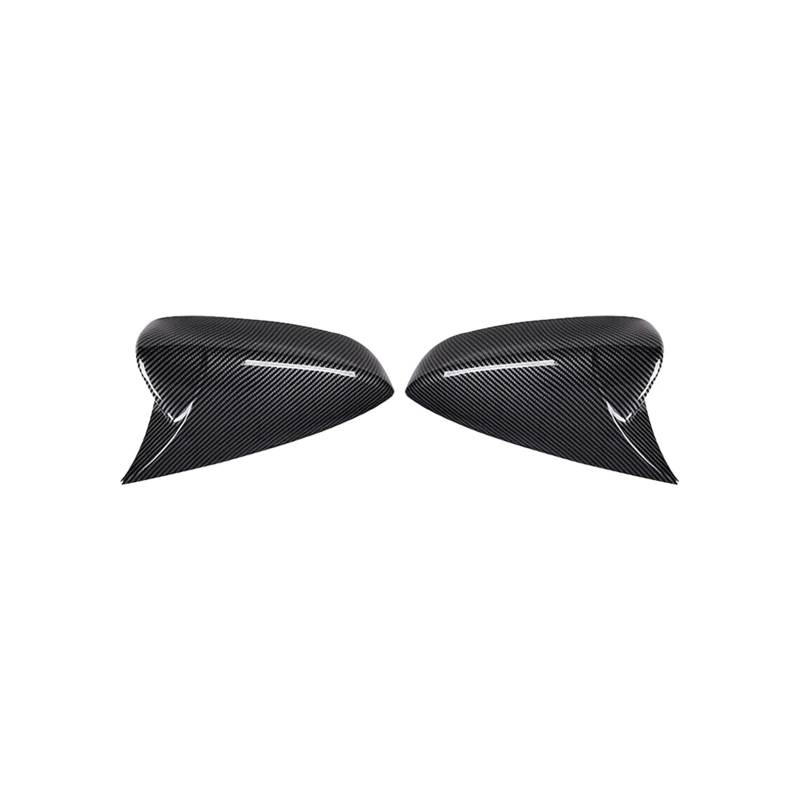 Seite Spiegel Kappen 2Pcs Für Mazda 3 Für Axela 2020 2021 2022 Auto Rückspiegel Kappe Carbon Faser Glänzend Schwarz Rückspiegelkappe(Carbon Fiber) von KWAYA