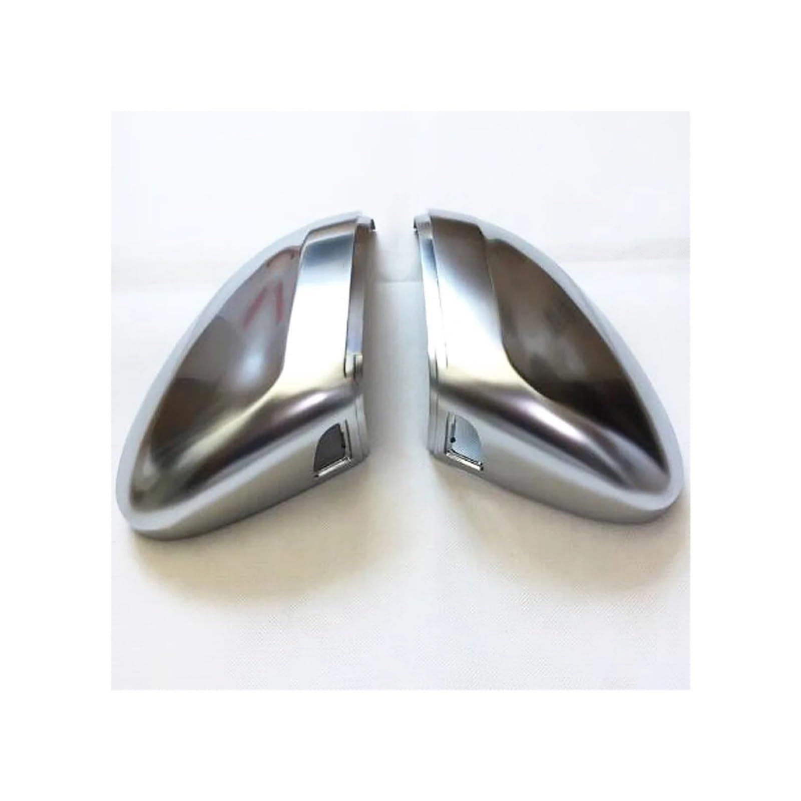 Seite Spiegel Kappen 2Pcs Für Passat B8 Für CC Für Arteon 2016 + Auto Rückspiegel Abdeckung Matt Chrom Silber Rückspiegelkappe(with Side Assist) von KWAYA