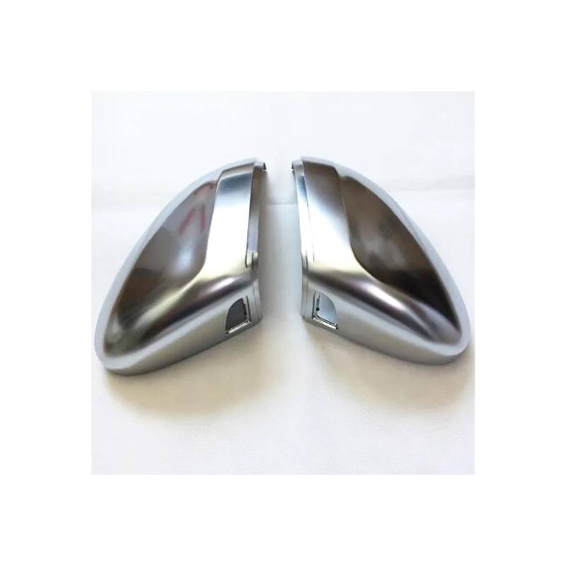 Seite Spiegel Kappen 2Pcs Für Passat B8 Für CC Für Arteon Auto Rückspiegel Abdeckung Silber Matt Chrom Rückspiegelkappe(with Side Assist) von KWAYA