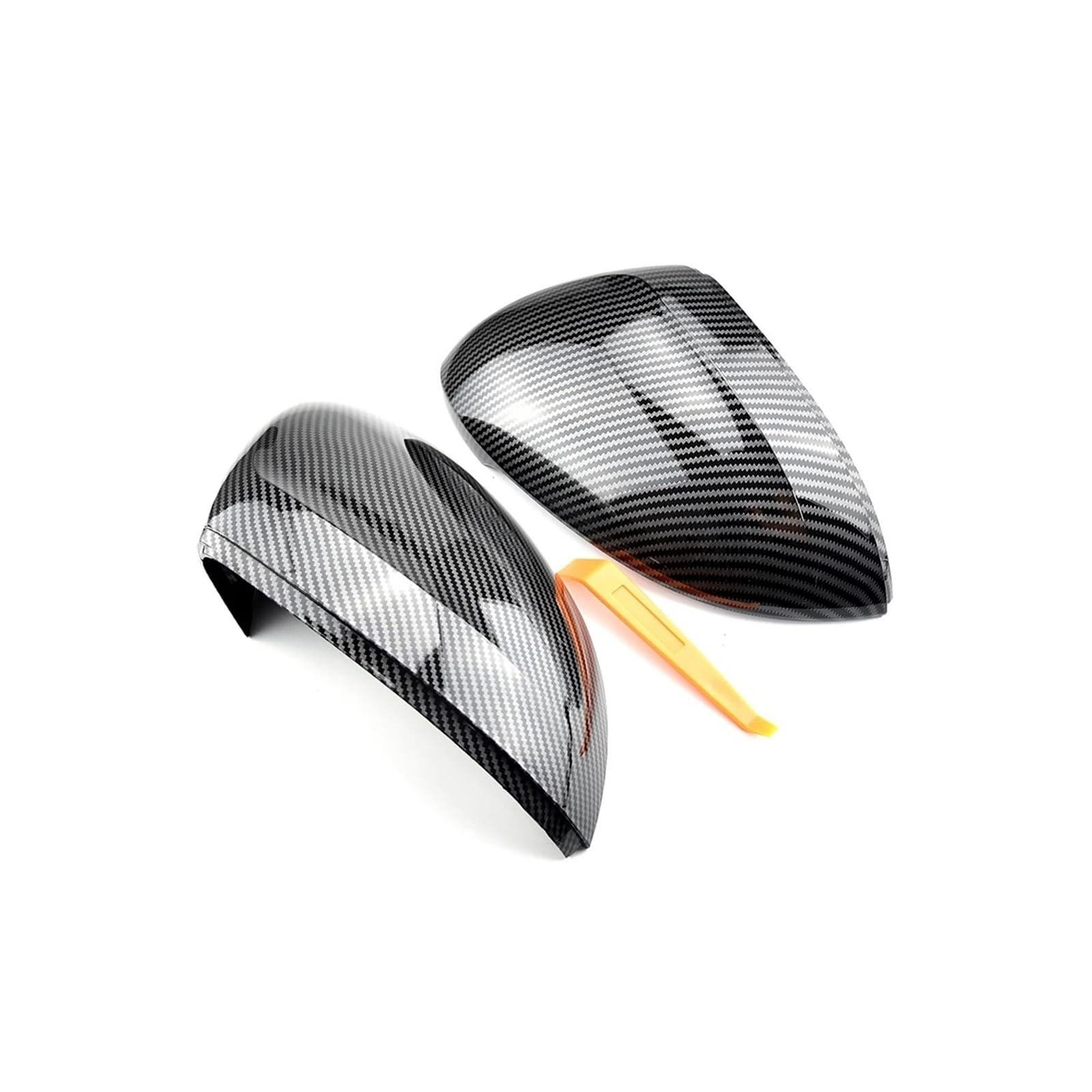 Seite Spiegel Kappen 2Pcs Für Passat B8 Für Variante Für Arteon 2016 2017 2018 2019 Auto Seite Spiegel Kappen Rückspiegelkappe(Bright Black) von KWAYA