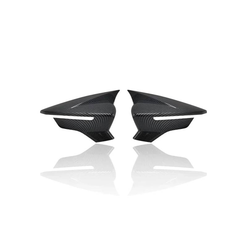 Seite Spiegel Kappen 2Pcs Für Sitz Für Leon MK3 MK3.5 5F ST FR Für Cupra 2013-2019 Auto Rückspiegel Glänzend Schwarz Carbon Faser Rückspiegelkappe(Carbon Fiber) von KWAYA