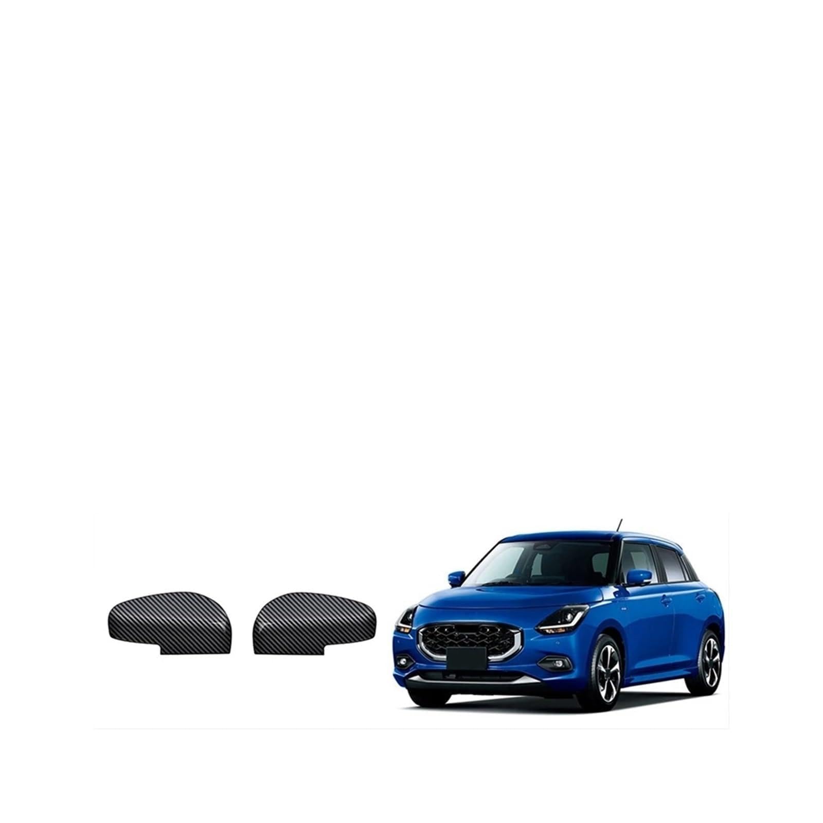 Seite Spiegel Kappen 2Pcs Für Suzuki Für Swift 2024 Auto Rückspiegel Abdeckung Rückspiegelkappe(Carbon Fiber Pattern) von KWAYA