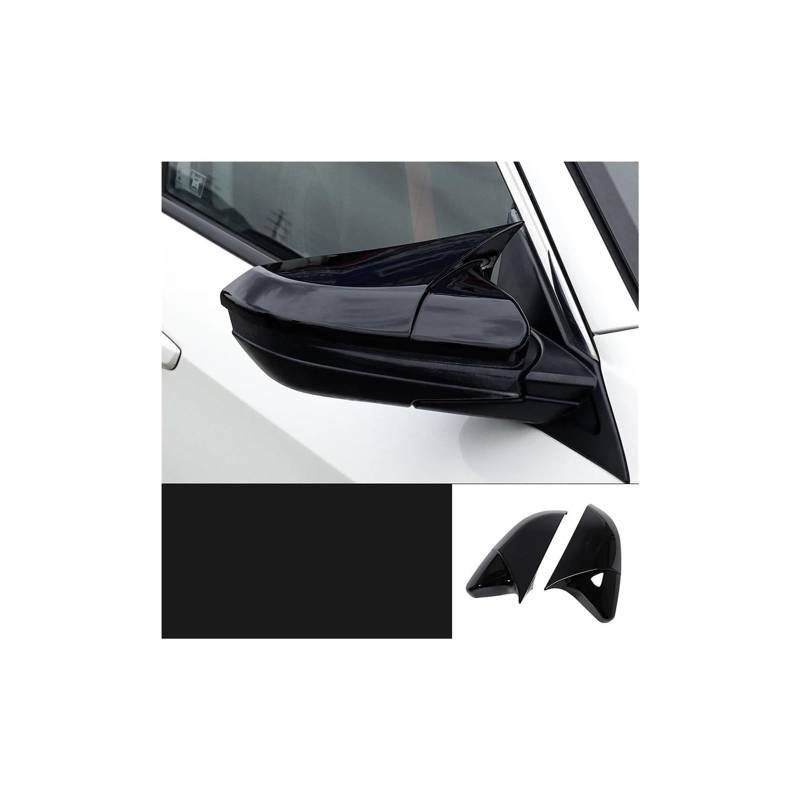 Seite Spiegel Kappen Für Civic 10th 2016 2017 2018 2019 2020 Rück Abdeckung Hinten Fall Carbon Faser Rückspiegelkappe(Gloss Black) von KWAYA