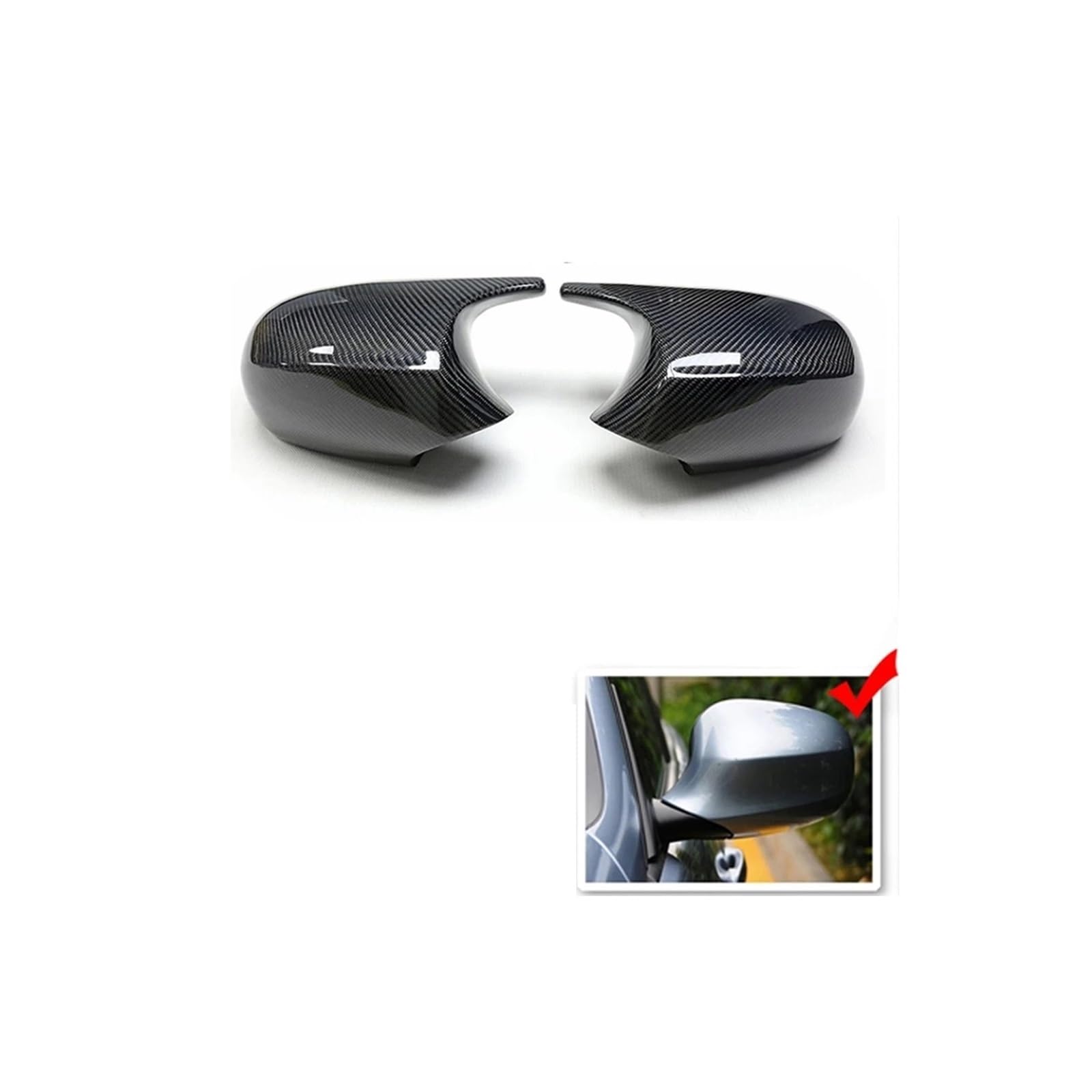 Seite Spiegel Kappen Für E90 E91 E92 E93 2008-2013 E81 E82 E87 E88 2010-2015 Auto Seite Rückspiegel Kappe Flügel Spiegel Rückspiegelkappe(Carbon Fiber) von KWAYA