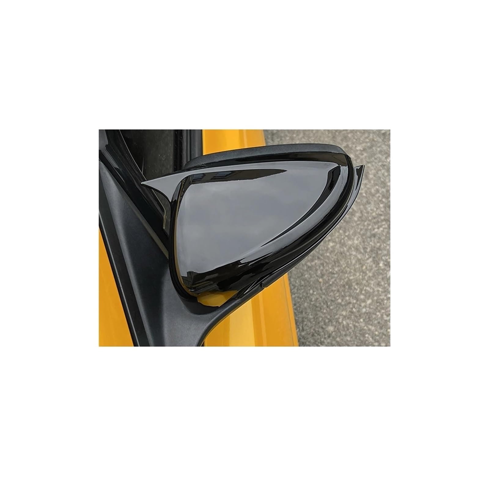 Seite Spiegel Kappen Für Focus MK4 2019-2024 Auto Rückspiegel Abdeckung Caps Carbon Fiber Rückspiegelkappe(Horn Piano Black) von KWAYA