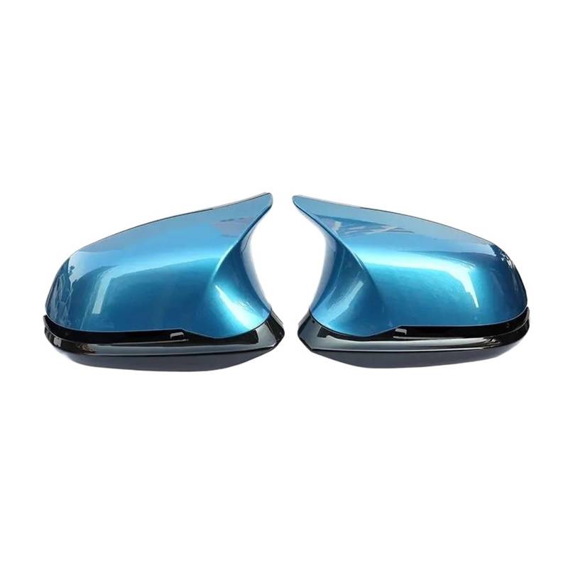 Spiegelabdeckungen Für 1 2 3 4 X-Serie F20 F21 F22 F23 F30 F31 F32 F33 F36 Für X1 E84 Für M3 Für M4 2012-UP 6-teiliges/Set Rückspiegelabdeckungs-Look Außenspiegelkappen(Long Beach Blue) von KWAYA