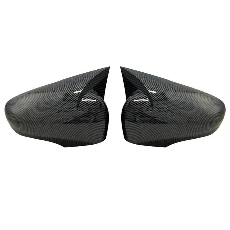 2-teilige Seitenrückspiegel-Abdeckungskappen aus Karbonfaser in Schwarz glänzend, passend für Renault Clio 4 2012–2019.(Carbon fiber pattern) von KWEZ