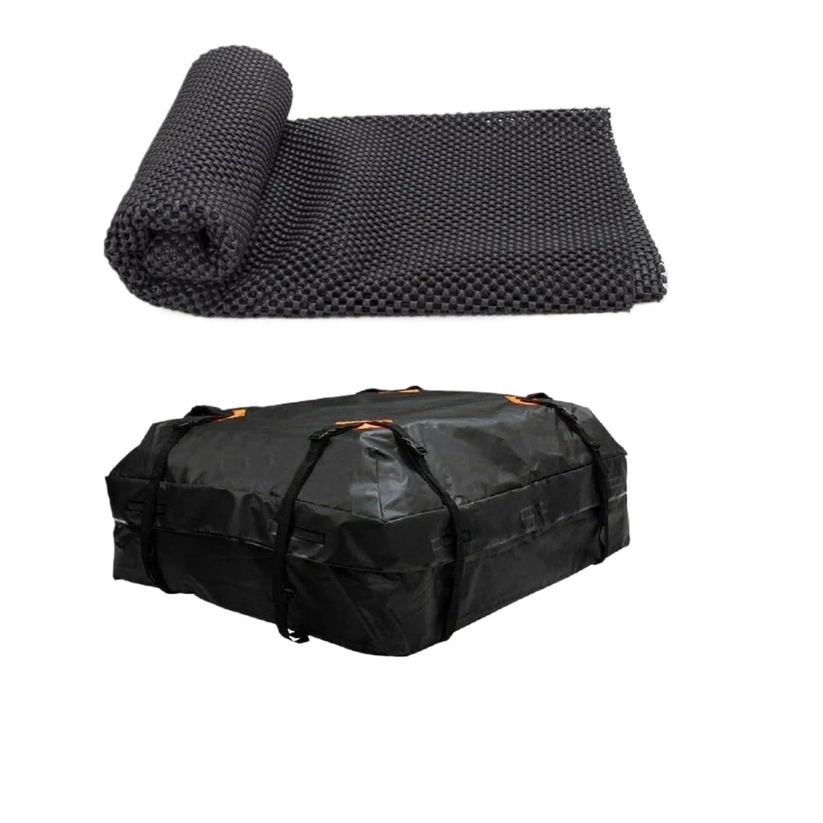 Dachträger-Querträger Dachgepäckträger, Schwarze Aufbewahrungswürfeltasche, passend für SUV-Van-Autos. Stahldachgepäckträger(420D with Mat) von KWEZ