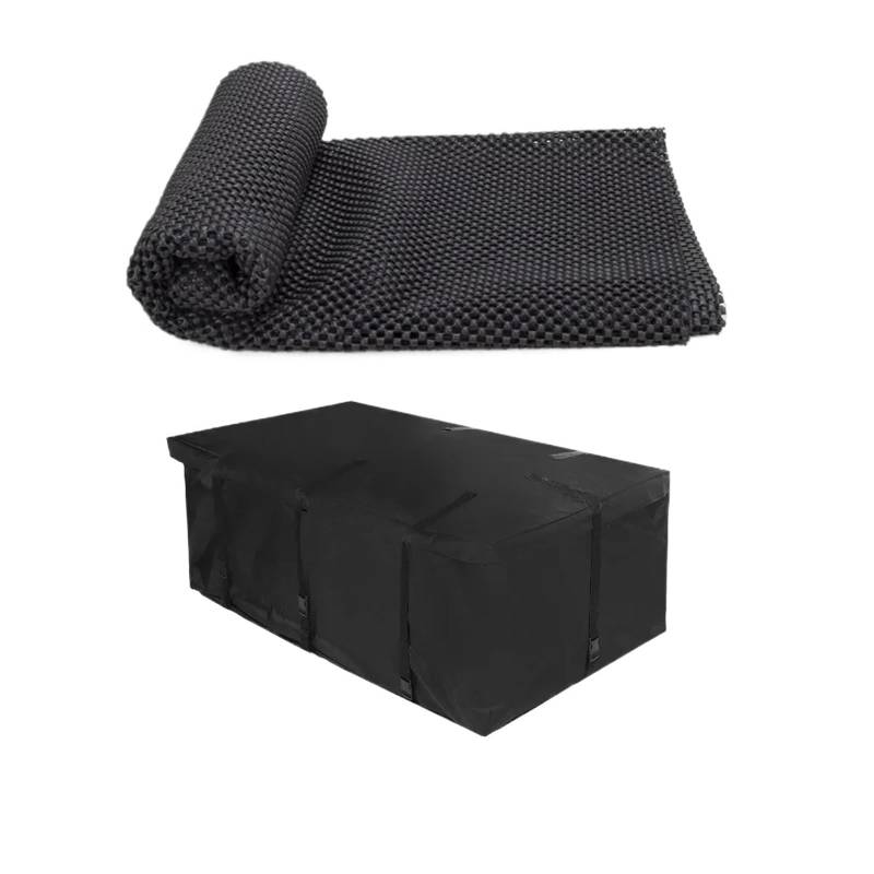 Dachträger-Querträger Dachgepäckträger, Schwarze Aufbewahrungswürfeltasche, passend für SUV-Van-Autos. Stahldachgepäckträger(420D with Mat3) von KWEZ