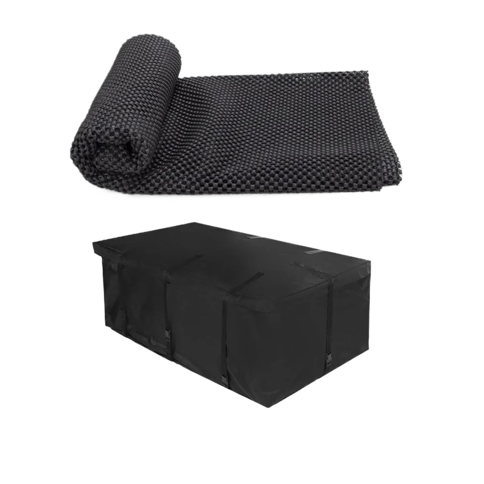 Dachträger-Querträger Dachgepäckträger, Schwarze Aufbewahrungswürfeltasche, passend für SUV-Van-Autos. Stahldachgepäckträger(600D with Mat4) von KWEZ