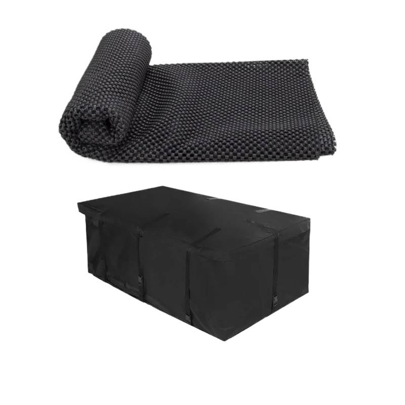 Dachträger-Querträger Dachgepäckträger, Schwarze Aufbewahrungswürfeltasche, passend für SUV-Van-Autos. Stahldachgepäckträger(600D with Mat4) von KWEZ