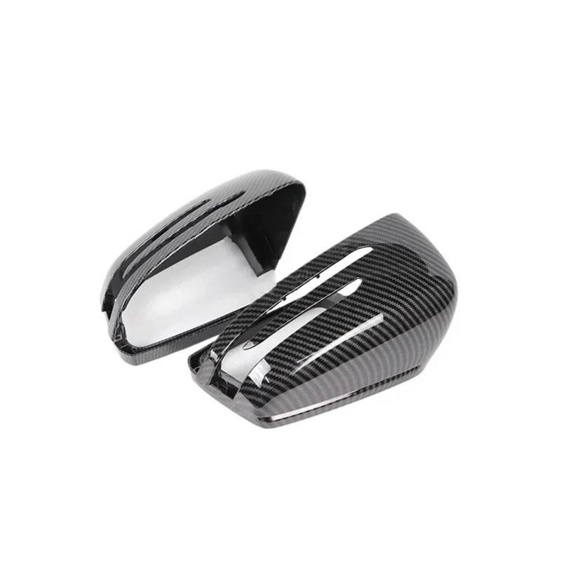 Passend für Mercedes Benz W176 W246 W204 W212 W221 C117 X204 X156, schwarze Rückspiegel-Abdeckkappen im Carbonfaser-Stil.(Carbon Fiber Look) von KWEZ