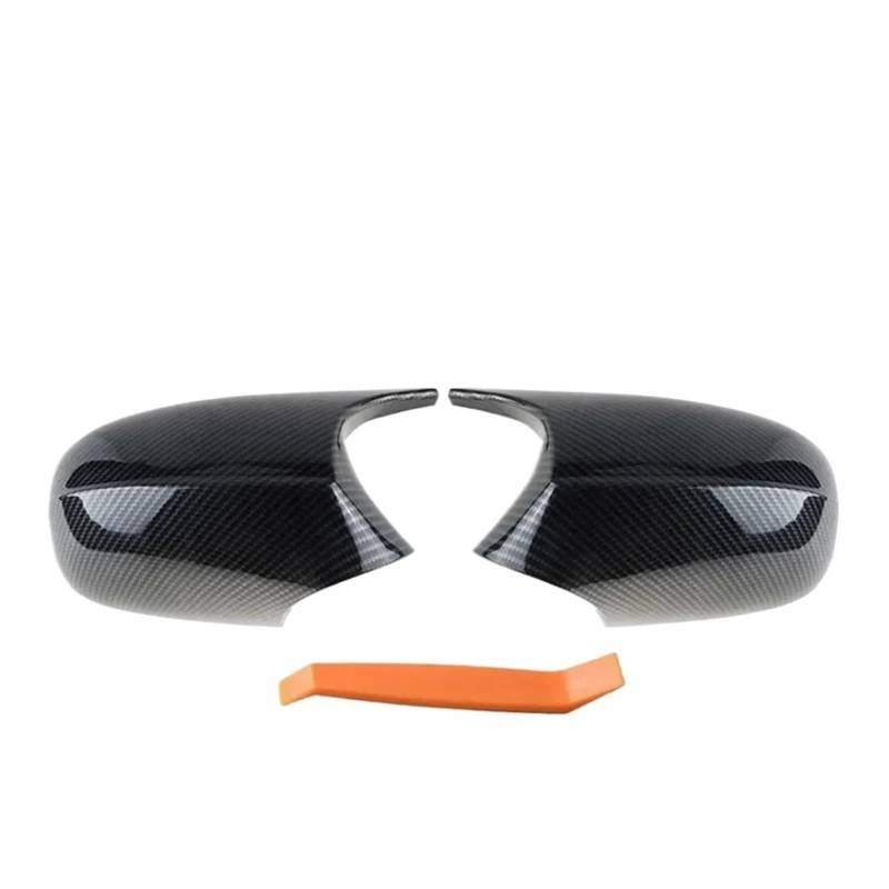 Rückspiegel Glas Abdeckung Kappe Ersatz ABS Paste Fit FÜR BMW 1 3 Serie E87 E81 E82 E90 E91 E92 E93(Carbon Fiber LCI) von KWEZ
