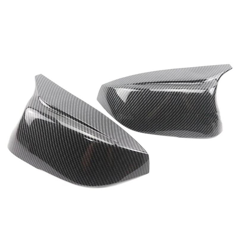 Schwarze Spiegelabdeckung mit Carbonfaser-Muster, passend für Infiniti Q50 Q60 QX30 Q70 2014–2022, Paar.(Carbon Fiber Look) von KWEZ