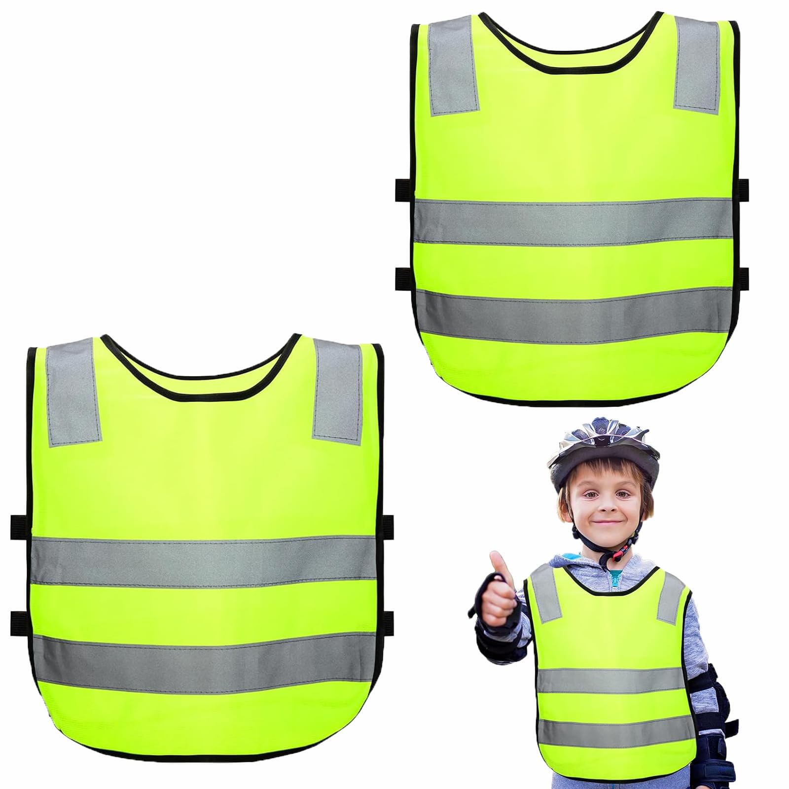 KWHSUN Leichte Warnwesten Kinder,2er Set Sicherheitsweste Kinder,Pannenweste,Reflektorenweste Kinder,für bessere Sichtbarkeit bei zur den Radfahren,Schulweg,Sport, Straßenverkehr KWHSUN Leichte Warnwesten Kinder,2er Set Sicherheitsweste Kinder,Pannenweste,Reflektorenweste Kinder,für bessere Sichtbarkeit bei zur den Radfahren,Schulweg,Sport, Straßenverkehr von KWHSUN