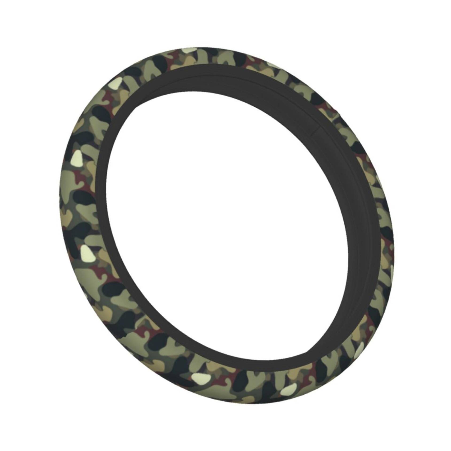 Lenkradbezug für Damen und Herren, Grün, Camouflage, Camo, Neopren, Lenkradschutz, universell passend für die meisten Autos, Limousinen, SUVs – 15 Zoll Lenkradbezug für Damen und Herren, Grün, Camouflage, Camo, Neopren, Lenkradschutz, universell passend für die meisten Autos, Limousinen, SUVs – 15 Zoll von KWQDOZF