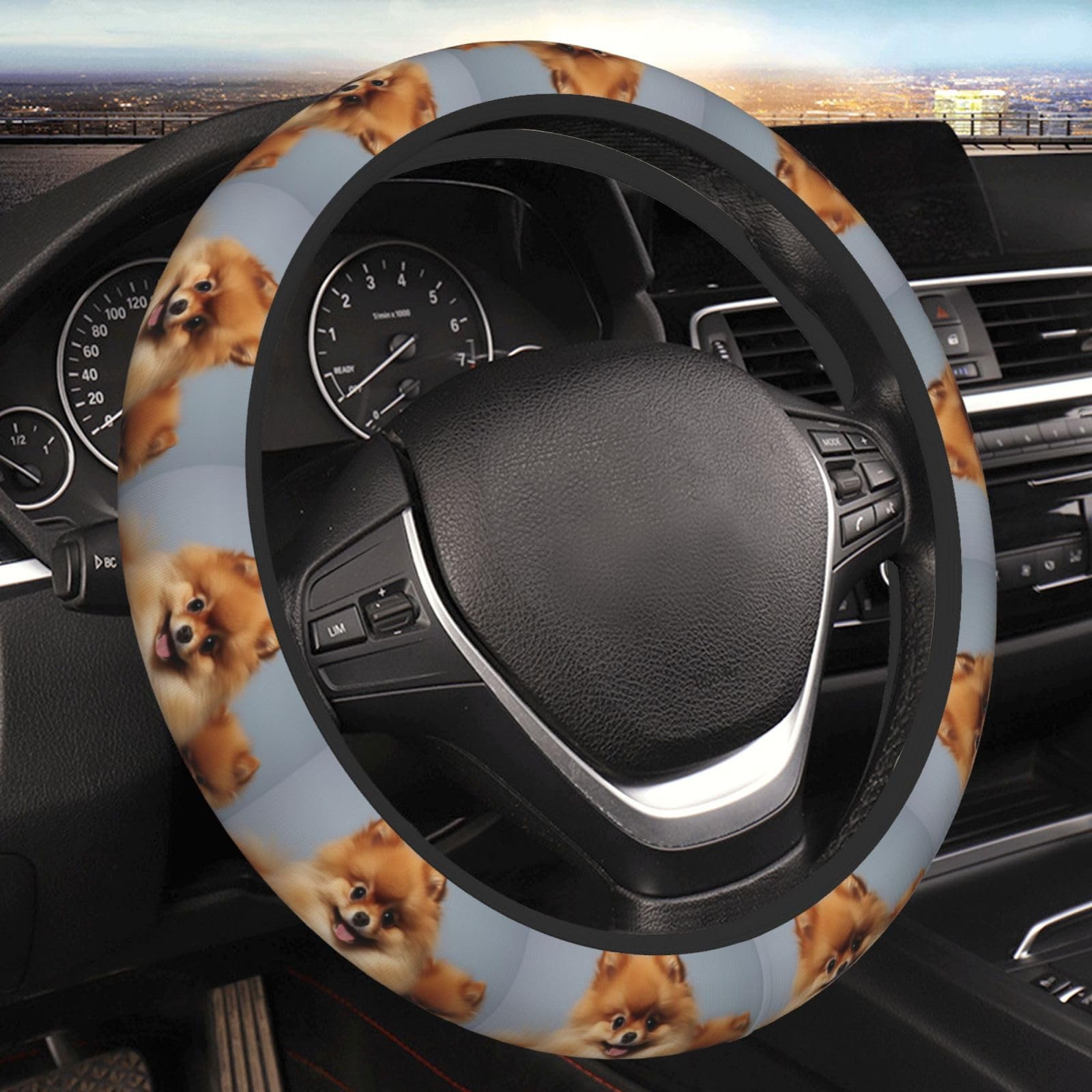 Niedlicher elastischer Lenkradbezug mit Zwergspitz, weicher Auto-Lenkradbezug, Rutschfester Lenkradschutz, universelles Auto-Innendekor-Zubehör für Frauen und Männer Niedlicher elastischer Lenkradbezug mit Zwergspitz, weicher Auto-Lenkradbezug, Rutschfester Lenkradschutz, universelles Auto-Innendekor-Zubehör für Frauen und Männer von KWQDOZF