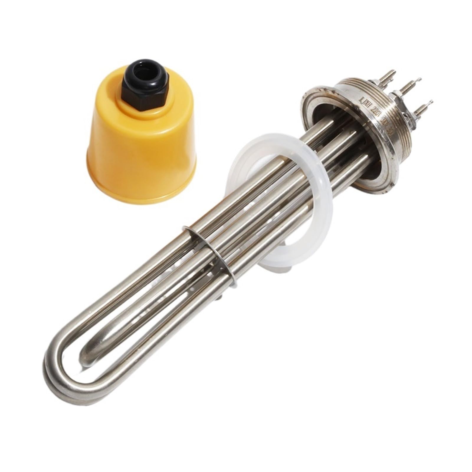 1 Stücke Brauheizelement 2 "Tri-Clamp 64mm Flansch 3KW 4.5KW 6KW 9KW 12KW SUS304 Immersionswarmwasserbereiter 220 V 380 V(with Plastic Cap,380V_12KW 350L 304SS) von KWWEWEB