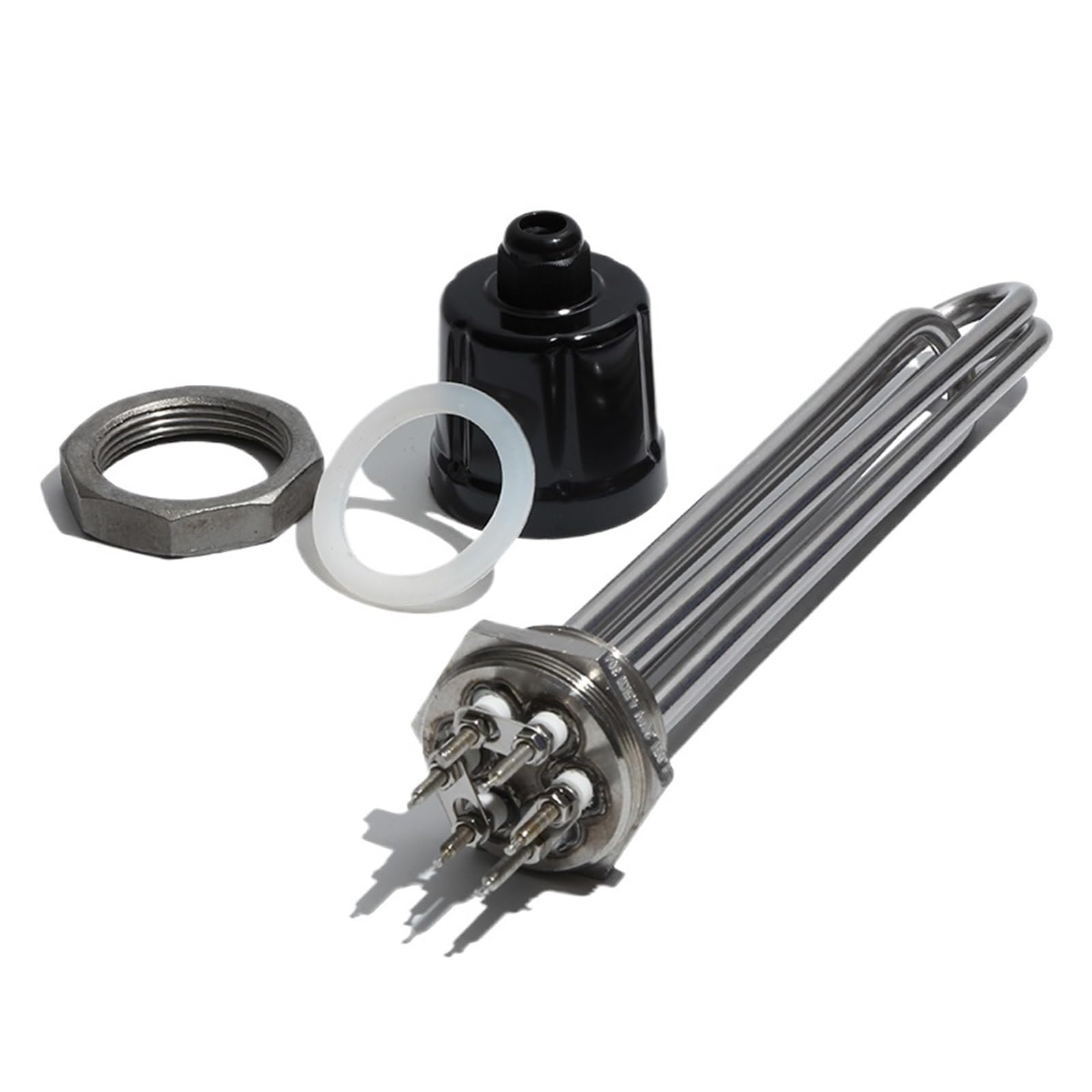 KWWEWEB 1 Stücke 304 Edelstahl 220 V/380 V DN32 (41mm) rohrförmiges Wasserheizelement 3KW/4.5KW/6KW/9KW/12KW(Silver,220V_3KW190L DN32 304SS) von KWWEWEB
