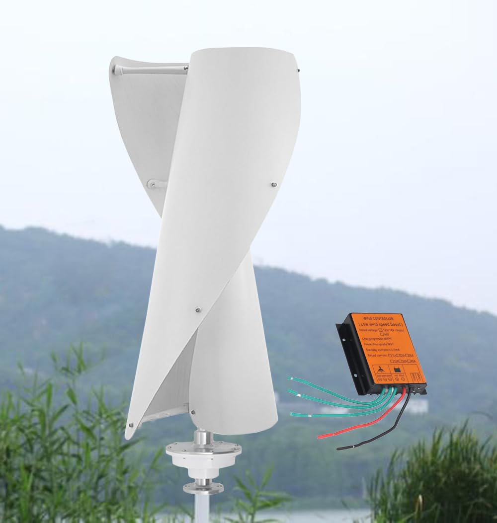 KX-ENERGIE 400W Windgenerator Freie Energie, 12V 24V Vertikal Windkraftanlage Generator, Levitation Vertikaler 3-Phasiger Windrad Aluminiumlegierung Spiralblatt mit MPPT Laderegler KX-ENERGIE 400W Windgenerator Freie Energie, 12V 24V Vertikal Windkraftanlage Generator, Levitation Vertikaler 3-Phasiger Windrad Aluminiumlegierung Spiralblatt mit MPPT Laderegler von KX-ENERGIE