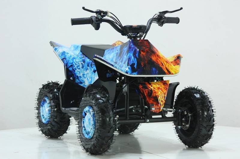 KXD ATV M2 1000W 36V Elektro 25 km/h 6" Elektroquad Kinderquad Mini-ATV Pocket Quad Sportquad Funsport Freizeitfahrzeug Elektrofahrzeug Offroad Kinder-Quad Enduro Geländequad Design Feuer von KXD