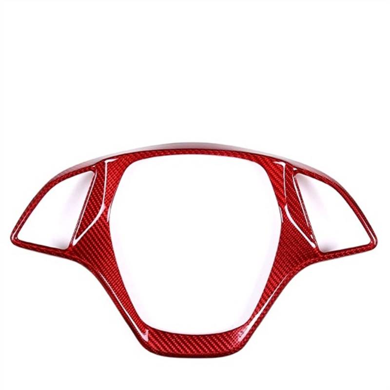 Carbon Faser Auto Lenkrad Zierrahmen Für Chevrolet Für Corvette C7 2014-2019 Aufkleber Innenschutz Zubehör (Color : Rot) von KYGFG