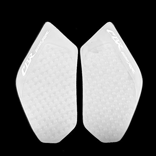 KYN Für Honda CBR600RR 2003 2004 2005 2006 Motorrad Transparent 3M Gas Tank Pad Anti-Rutsch Aufkleber Seite Kraftstoff Gas Grip Aufkleber Protector (weiß) von KYN