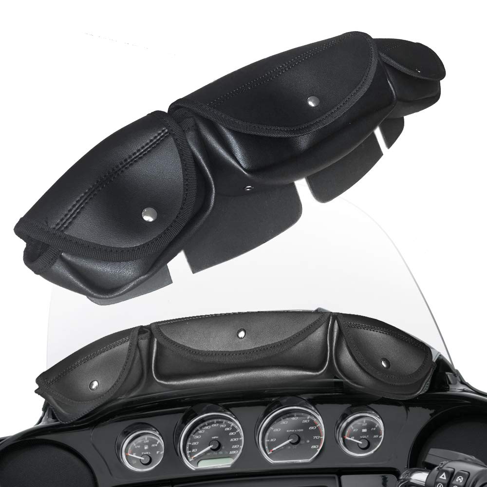 KYN Motorrad-Windschutzscheibentasche mit 3 Taschen, 3 Taschen, Verkleidungstasche für Harley Davidson Touring 1996–2010 2011 2012 2013 von KYN