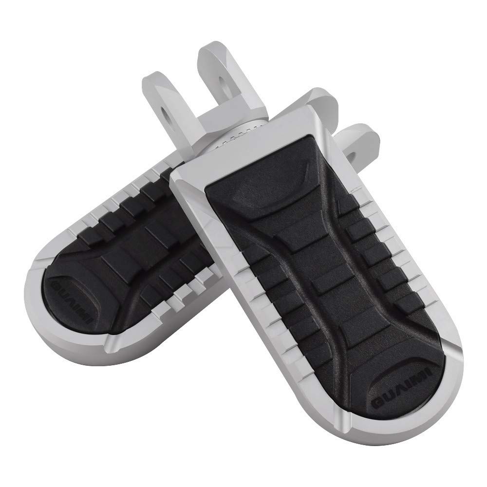 for BMW R850GS 1998 1999 2000, R1100GS 1994-1999, R1150GS 1999-2004 Motorrad Fußstütze Drehbarer Fahrer Verstellbare Fußrasten auflagen (A-Silber) von KYN