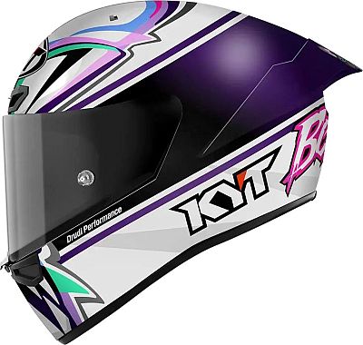 KYT KX-1 Race GP Bastianini Replica 2024, Integralhelm - Weiß/Lila/Pink/Grün - XXL von KYT
