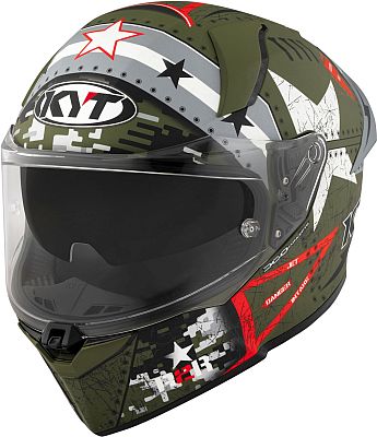 KYT R2R MAX Assault, Integralhelm - Matt Dunkelgrün/Grau/Weiß - XXL von KYT