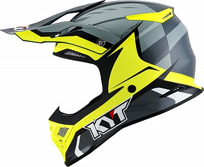 KYT Skyhawk Glowing, Crosshelm - Dunkelgrau/Grau/Neon-Gelb/Schwarz - XS von KYT