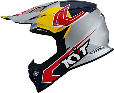 KYT Skyhawk Taddy Replica, Motocrosshelm - Dunkelblau/Grau/Rot/Gelb - XL von KYT