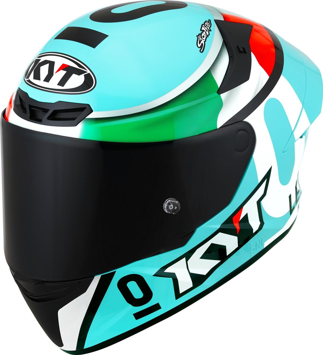 KYT TT-Course Leopard Replica Helm (Blue/Green,XS (53/54)) von KYT
