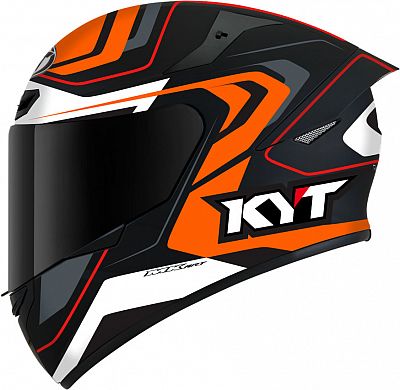 KYT TT-Course Overtech, Integralhelm - Schwarz/Orange - S von KYT