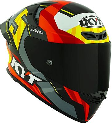 KYT TT-Revo Flux, Integralhelm - Schwarz/Grau/Rot/Gelb - S von KYT