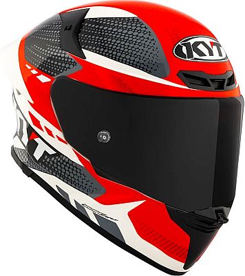 KYT TT-Revo Gear, Integralhelm - Grau/Weiß/Rot - XL von KYT