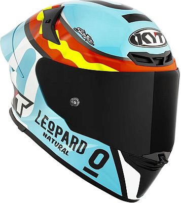 KYT TT-Revo Leopard Replica Spaniard, Integralhelm - Weiß/Hellblau/Rot/Gelb - XXL von KYT