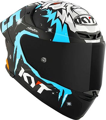 KYT TT-Revo Masia Replica Winter Text, Integralhelm - Matt Schwarz/Hellblau/Weiß - XXL von KYT