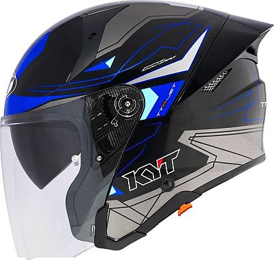 KYT TTR-JET LED, Jethelm - Schwarz/Grau/Blau - M von KYT