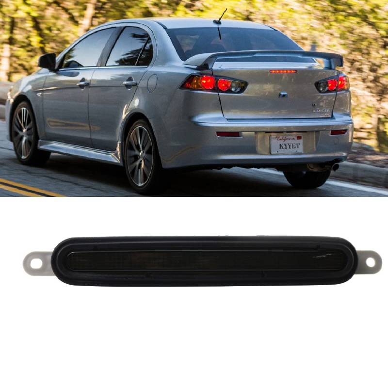 KYYET Hight Mount 3. Dritte Bremsleuchte, Rücklicht, kompatibel mit Mitsubishi Lancer EVO EX 2008-2016 (schwarze Linse) von KYYET