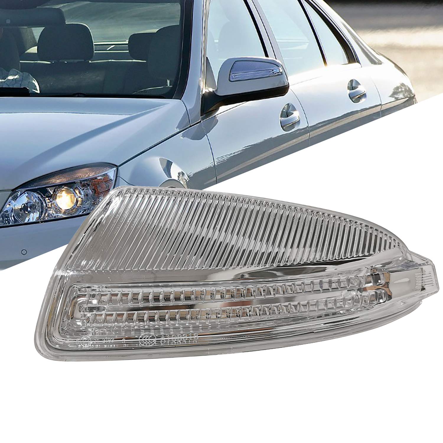 KYYET Kompatibel mit Mercedes W204 C-Klasse C250 C300 C350 C63 Tür-Seitenspiegelgehäuse, Blinker, LED-Lichtbirne (links) von KYYET