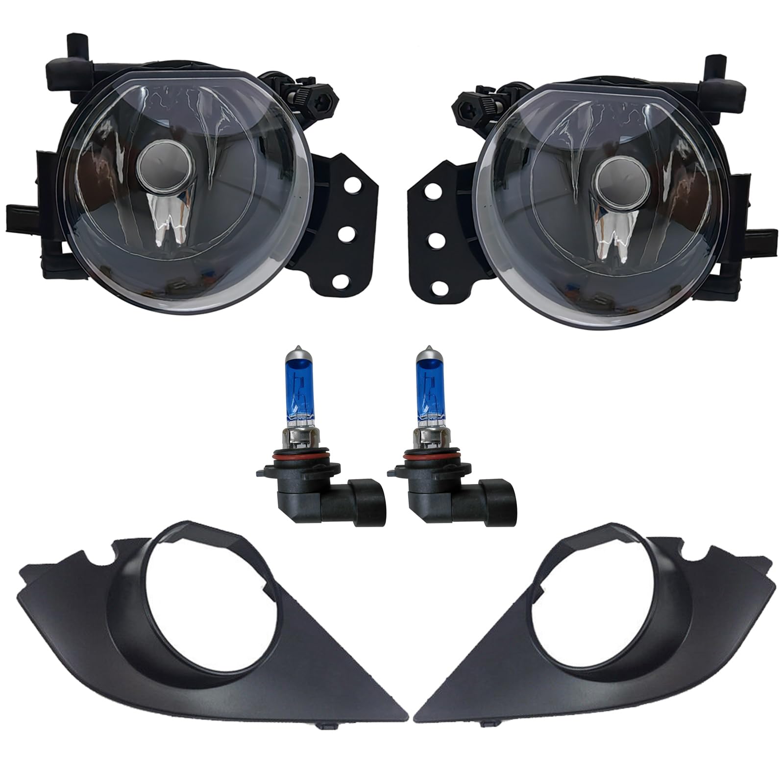 KYYET M Sport Stoßstange Nebelscheinwerfer Lampe mit Glühbirnen Abdeckung Grill Blende kompatibel mit BMW E60 E61 2003–2009 M-Tech KYYET M Sport Stoßstange Nebelscheinwerfer Lampe mit Glühbirnen Abdeckung Grill Blende kompatibel mit BMW E60 E61 2003–2009 M-Tech von KYYET