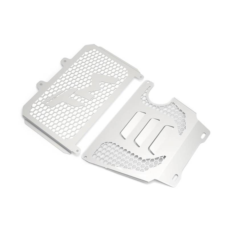 Motorrad Kühlergrill Grill Schutz Schutz Abdeckung FÜR C&FMOTO 450MT 2023-UP Motorrad Motor Wassertank Kühlergrill Ölkühlerschutz(Silver - AB) von KZYQDARS