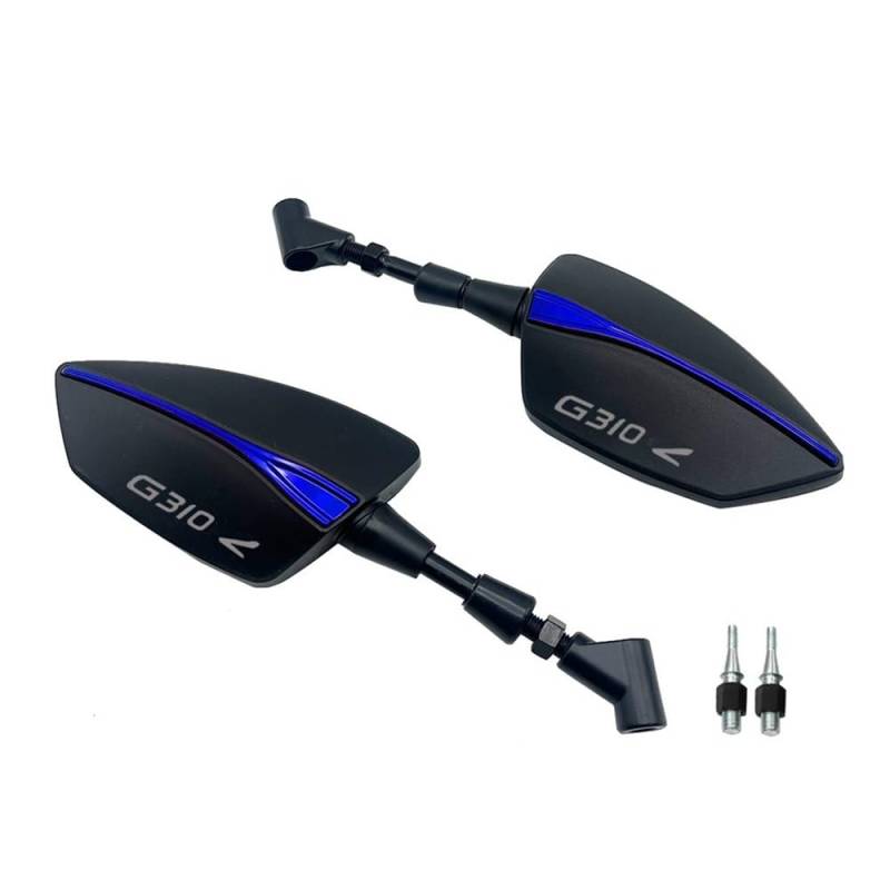 Motorrad Rückspiegel Für G310GS G310R 2017 2018 2019 2020 2021 2022 2023 Motorrad 8MM 10MM Universal Adjustabale Rückspiegel Seite Rückansicht Spiegel(G310R - Blue) von KZYQDARS