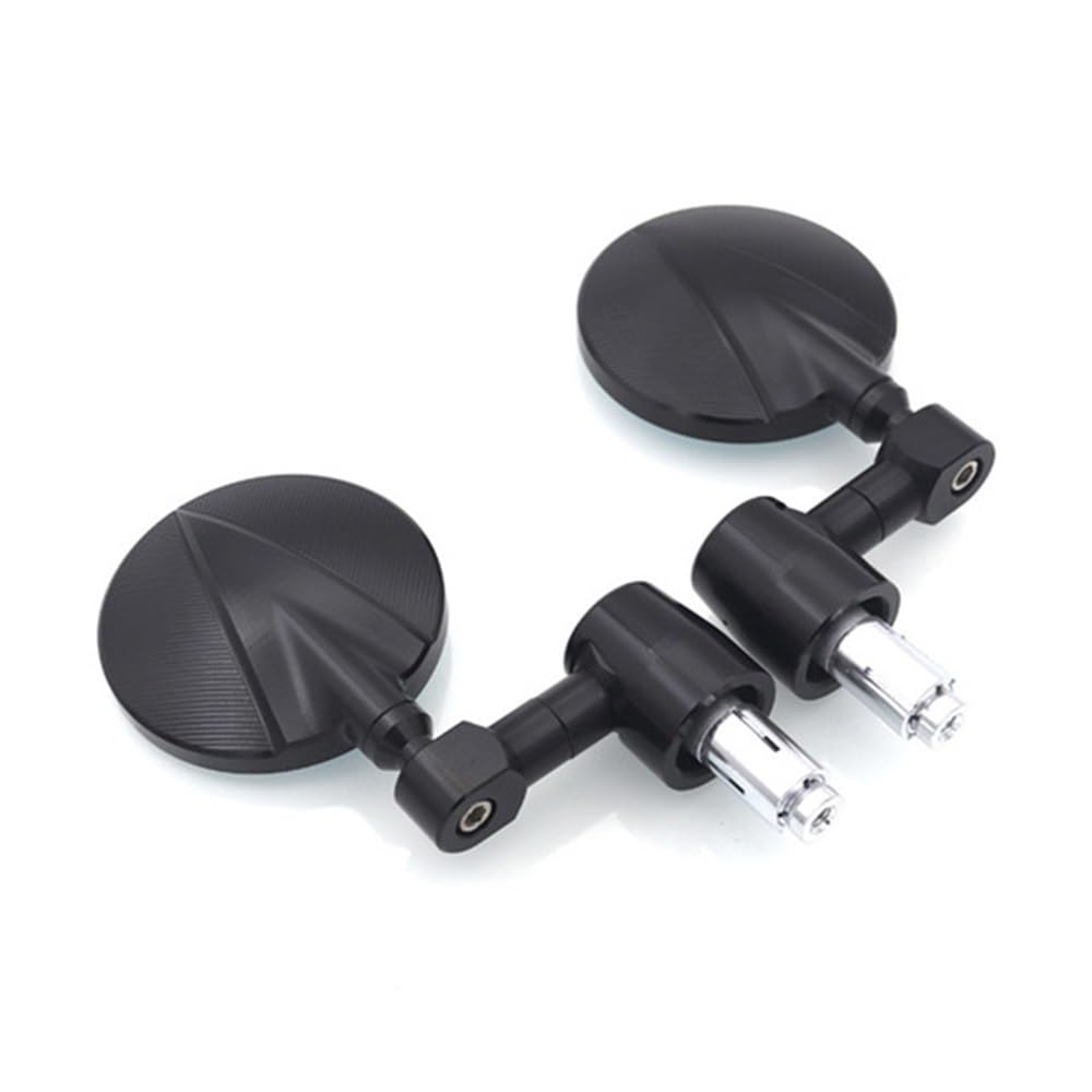 Motorrad Rückspiegel Für Nordson 22MM CNC Aluminium Motorrad Schwarz Runde Griff Bar End Rearview Außenspiegel Racer(Black ring) von KZYQDARS