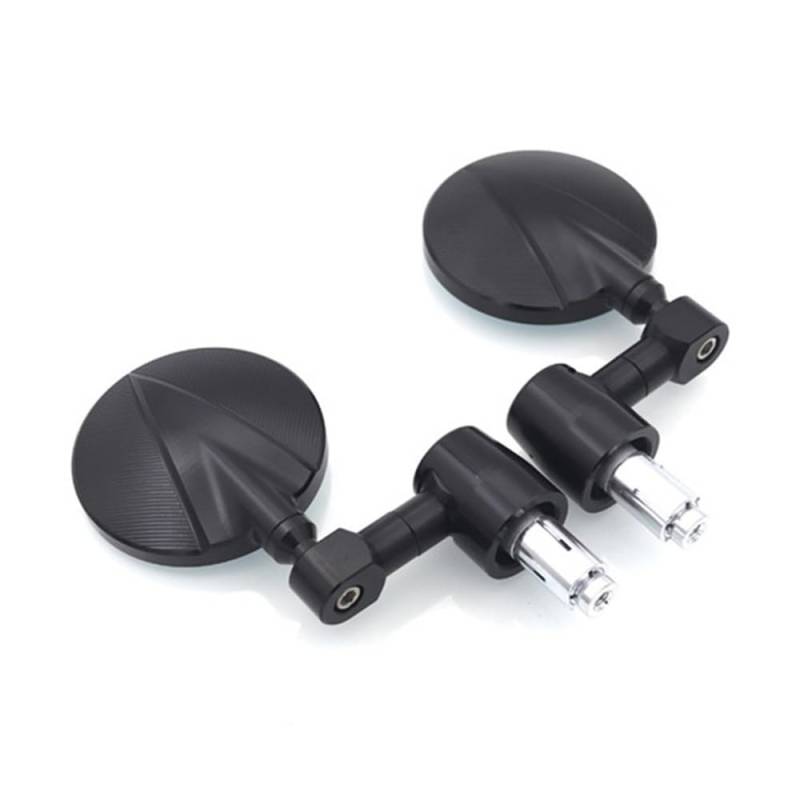 Motorrad Rückspiegel Für Nordson 22MM CNC Aluminium Motorrad Schwarz Runde Griff Bar End Rearview Außenspiegel Racer(Black ring) von KZYQDARS